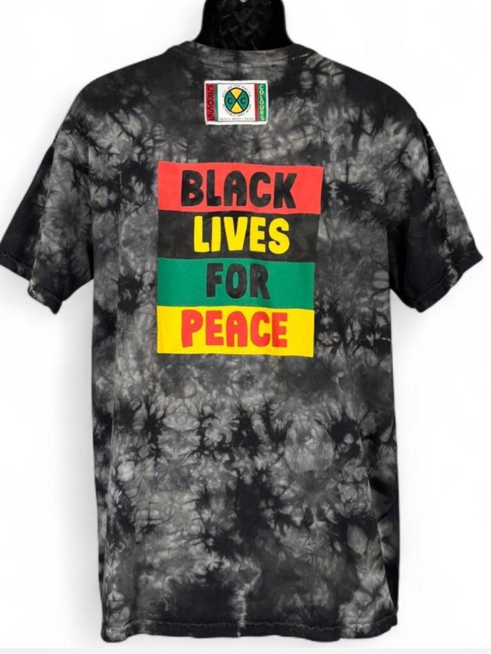 Black Lives For Peace Cross Colors Black Lived Are Loved Tie Dye T-Shirt Size M